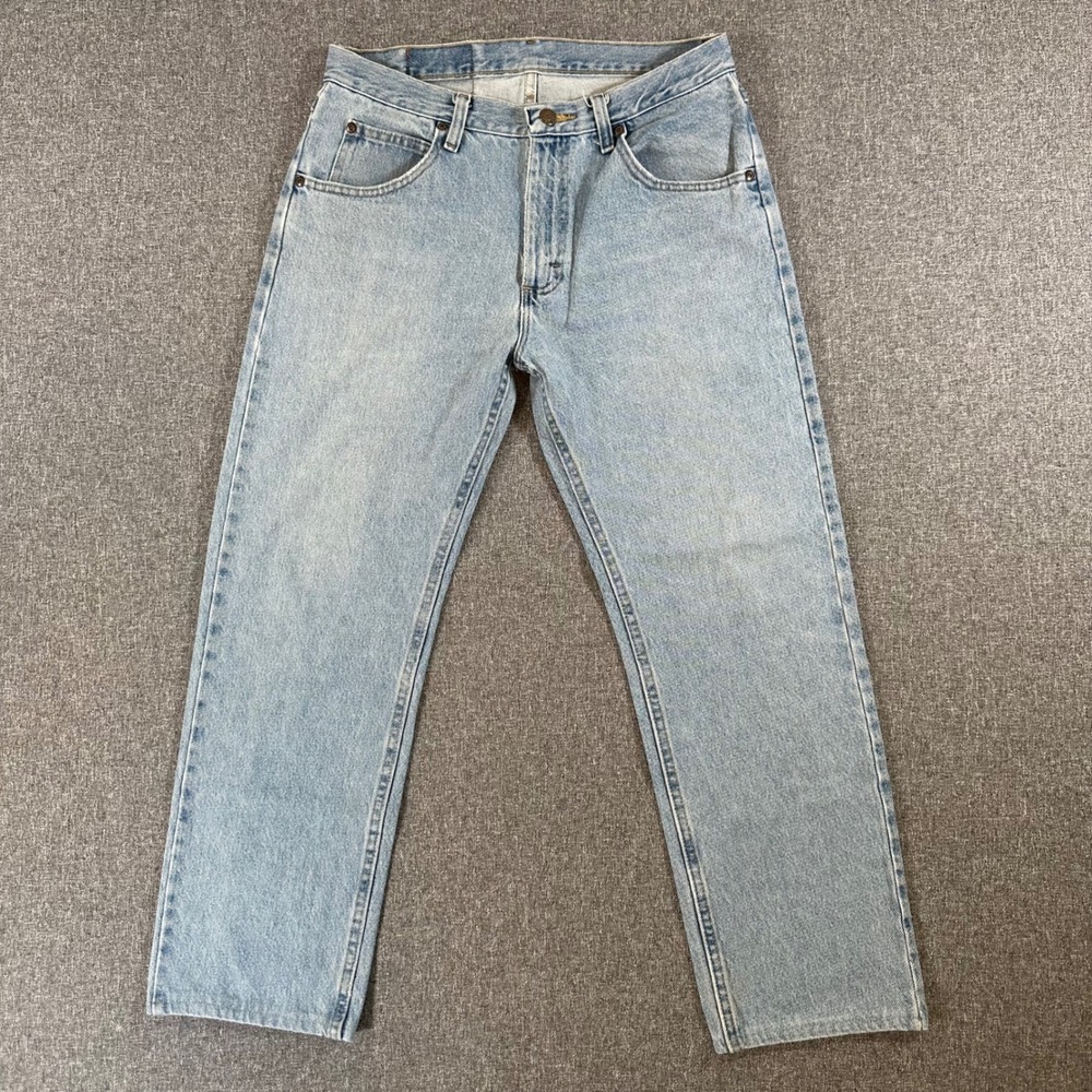 Wrangler Jeans Mens 32x30 10G9651SL Light Blue Straight Leg